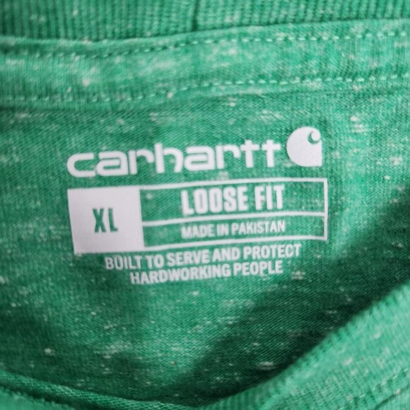 Carhartt Shirt Men XL Green Heavyweight Loose Fit Logo Graphic Tee Short Sleeve - Picture 4 of 9